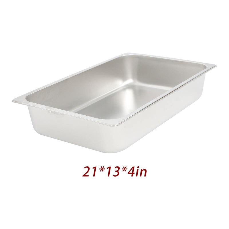 DURAFORCE Multi-Use 4 Inch Deep Stainless Steel Food Pans, Set of 6 Commercial Grade