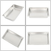 DURAFORCE Multi-Use 4 Inch Deep Stainless Steel Food Pans, Set of 6 Commercial Grade