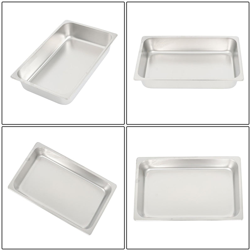 DURAFORCE Multi-Use 4 Inch Deep Stainless Steel Food Pans, Set of 6 Commercial Grade