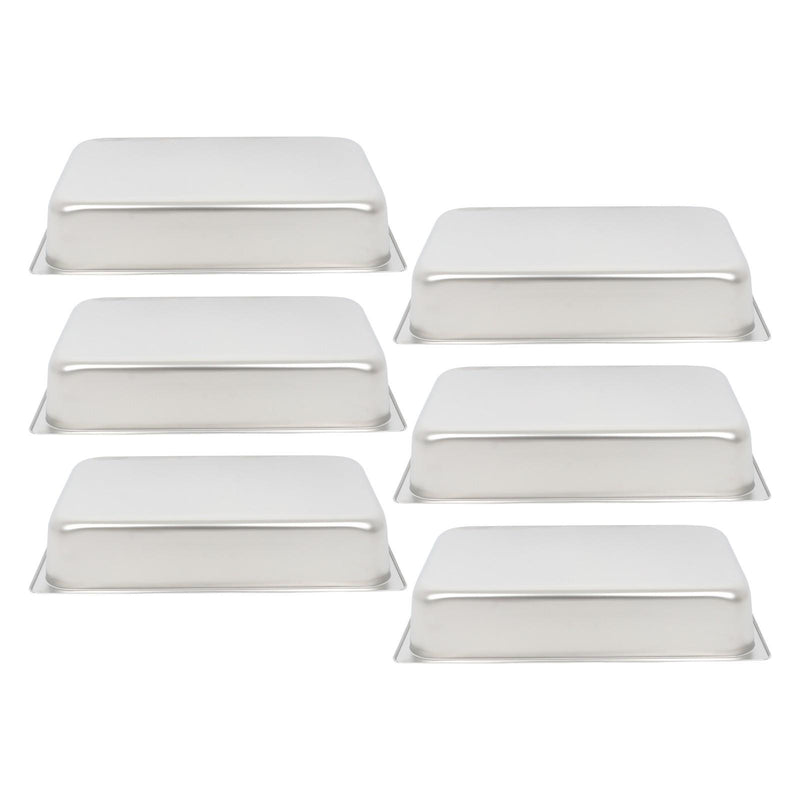 DURAFORCE Multi-Use 4 Inch Deep Stainless Steel Food Pans, Set of 6 Commercial Grade