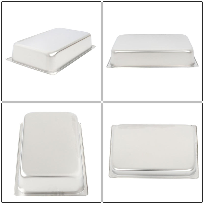 DURAFORCE Multi-Use 4 Inch Deep Stainless Steel Food Pans, Set of 6 Commercial Grade