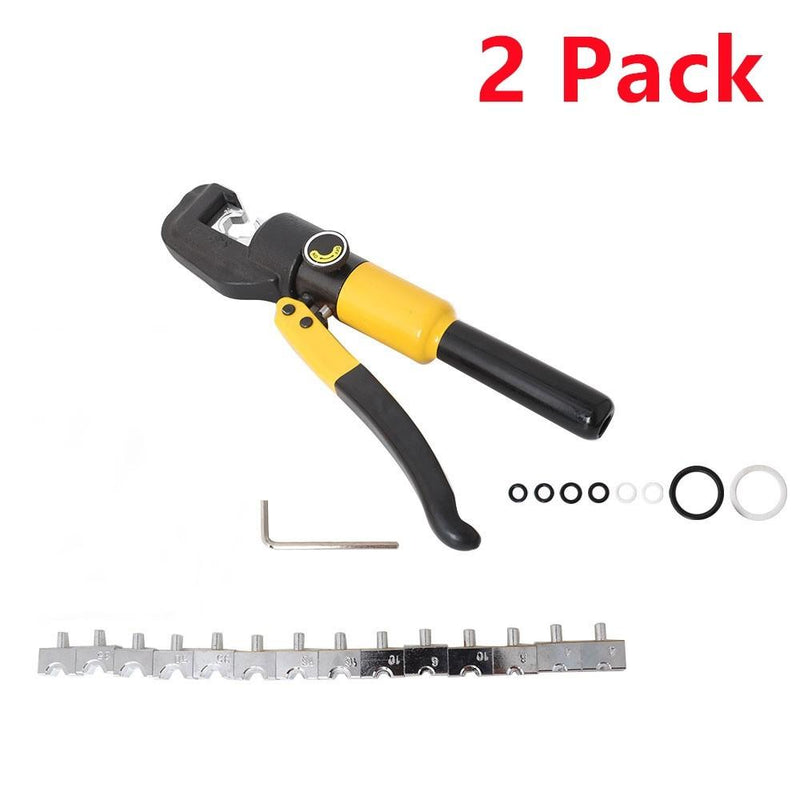 DURAFORCE 2 Pcs Hydraulic Crimper 6 Mt Crimping Tool Wire Battery Cable Lug Terminal