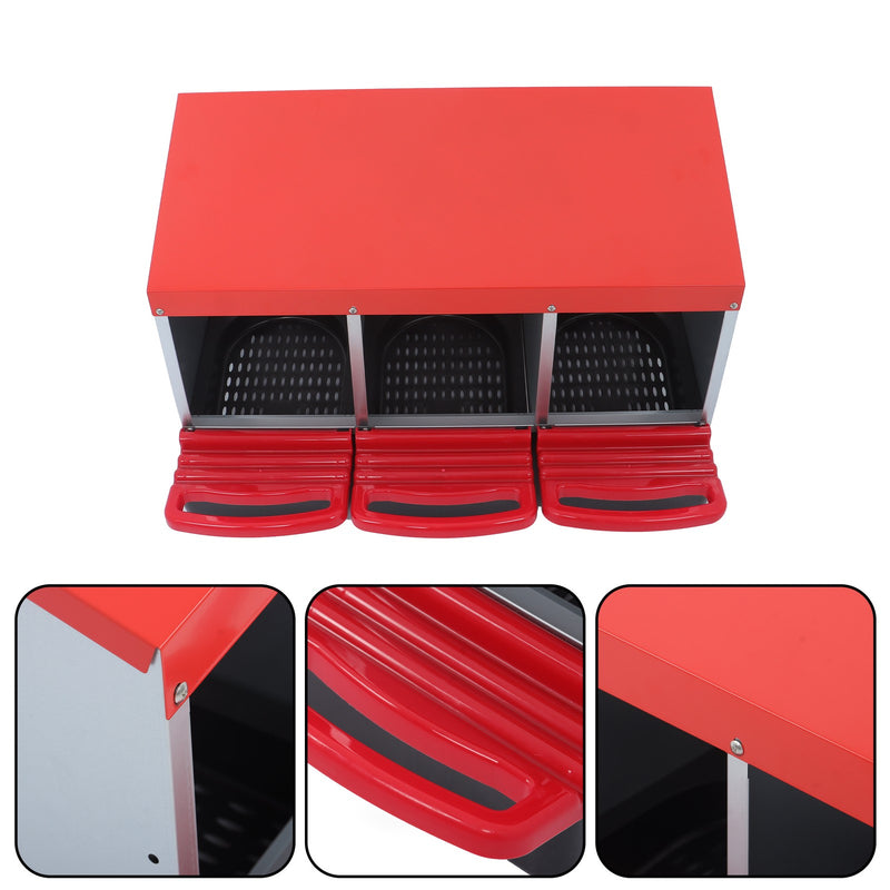 DURAFORCE Metal Chicken Nesting Boxes Laying Eggs Chicken Coop Hen Nest Box 3 Hole