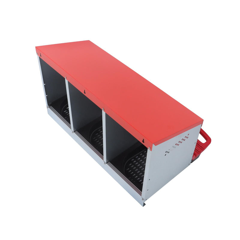 DURAFORCE Metal Chicken Nesting Boxes Laying Eggs Chicken Coop Hen Nest Box 3 Hole