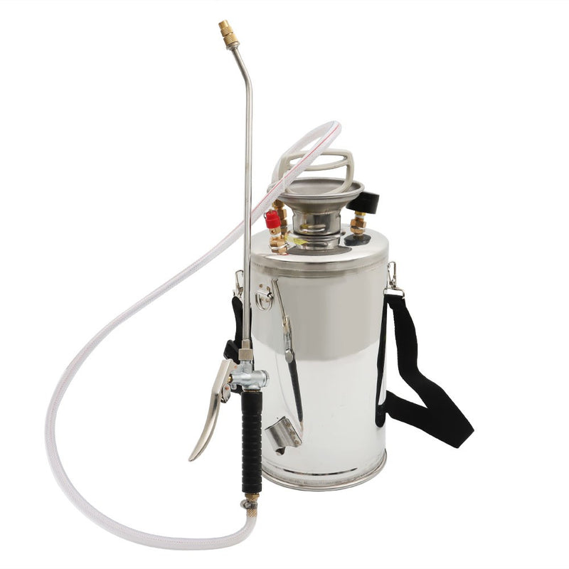 DURAFORCE New Garden Pump Sprayer 1.5 Gallon Stainless Steel Sprayer 6L W/ Reinforced Hose