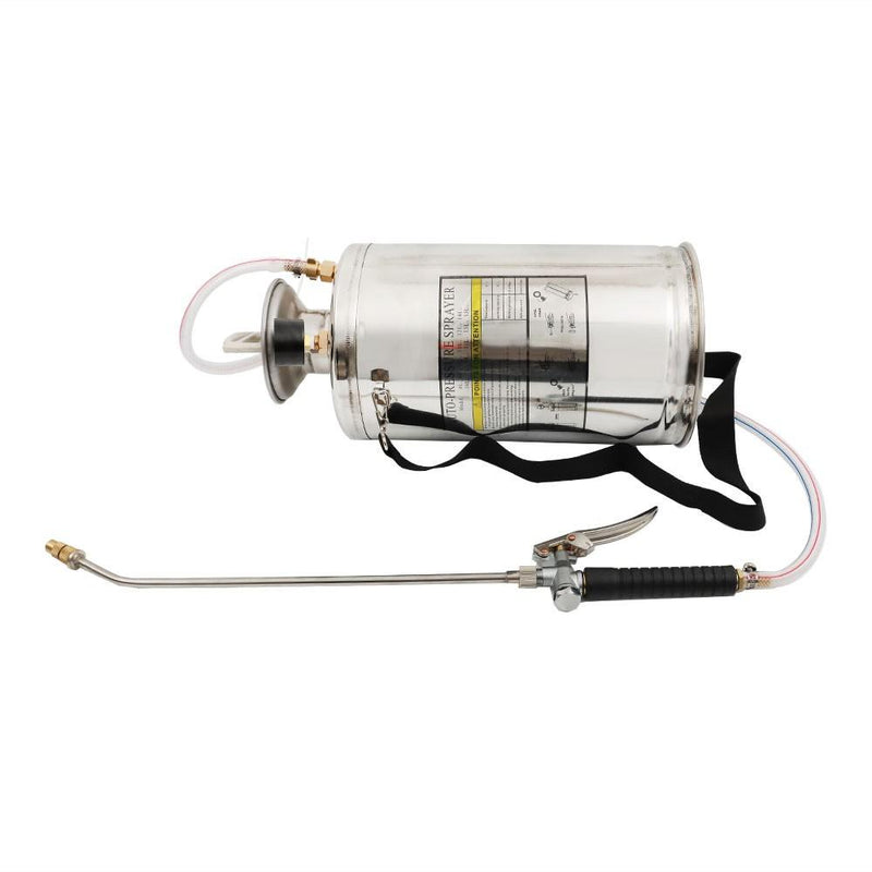DURAFORCE New Garden Pump Sprayer 1.5 Gallon Stainless Steel Sprayer 6L W/ Reinforced Hose