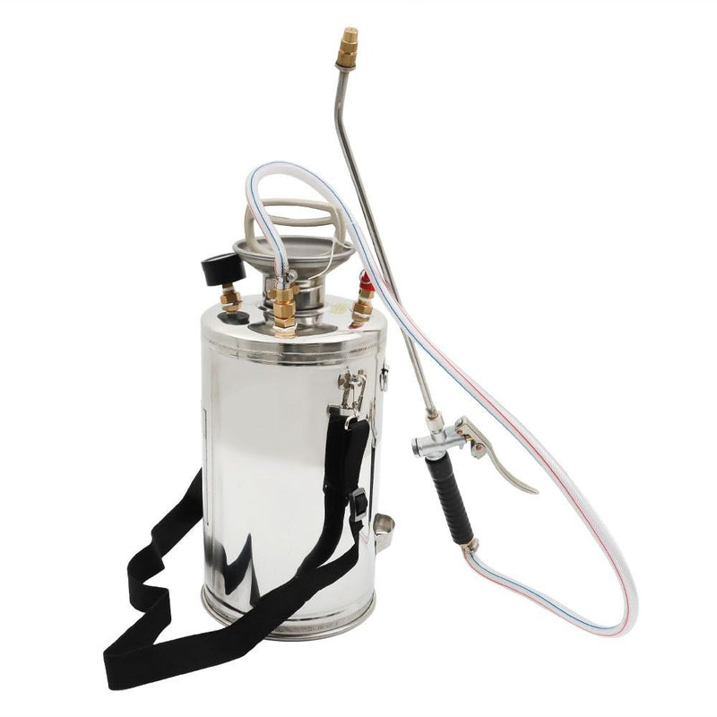 DURAFORCE New Garden Pump Sprayer 1.5 Gallon Stainless Steel Sprayer 6L W/ Reinforced Hose