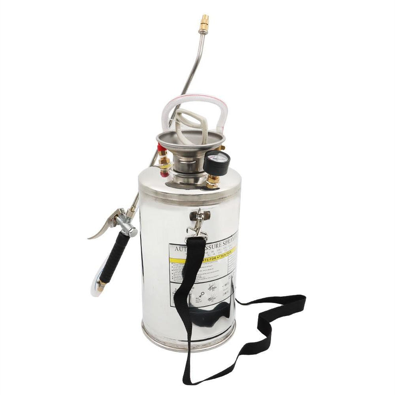 DURAFORCE New Garden Pump Sprayer 1.5 Gallon Stainless Steel Sprayer 6L W/ Reinforced Hose