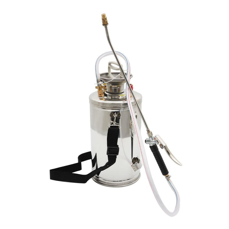 DURAFORCE New Garden Pump Sprayer 1.5 Gallon Stainless Steel Sprayer 6L W/ Reinforced Hose