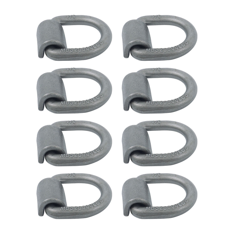 DURAFORCE 8 Pcs 3/4 Inch Heavy Duty Weld-On Forged D Ring Fracture Strength 26,500lbs