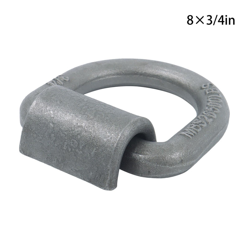 DURAFORCE 8 Pcs 3/4 Inch Heavy Duty Weld-On Forged D Ring Fracture Strength 26,500lbs