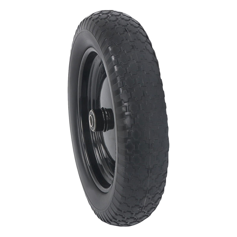 DURAFORCE 2 Pack 14.5-4.00-8" Flat Free Wheelbarrow Tire And Wheel - Solid Tire Black Hub