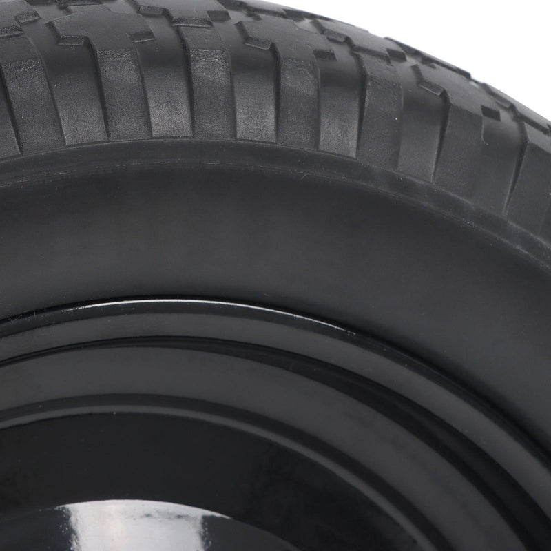DURAFORCE 2 Pack 14.5-4.00-8" Flat Free Wheelbarrow Tire And Wheel - Solid Tire Black Hub