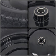 DURAFORCE 2 Pack 14.5-4.00-8" Flat Free Wheelbarrow Tire And Wheel - Solid Tire Black Hub