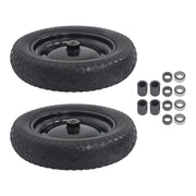 DURAFORCE 2 Pack 14.5-4.00-8" Flat Free Wheelbarrow Tire And Wheel - Solid Tire Black Hub