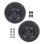 DURAFORCE 2 Pack 14.5-4.00-8" Flat Free Wheelbarrow Tire And Wheel - Solid Tire Black Hub