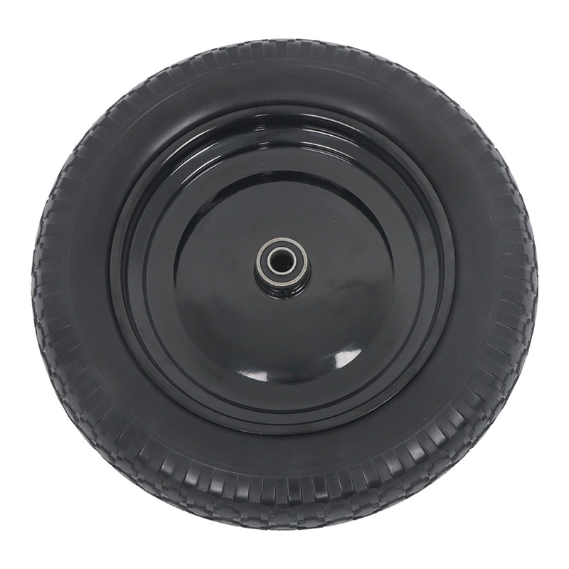 DURAFORCE 2 Pack 14.5-4.00-8" Flat Free Wheelbarrow Tire And Wheel - Solid Tire Black Hub