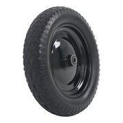 DURAFORCE 2 Pack 14.5-4.00-8" Flat Free Wheelbarrow Tire And Wheel - Solid Tire Black Hub