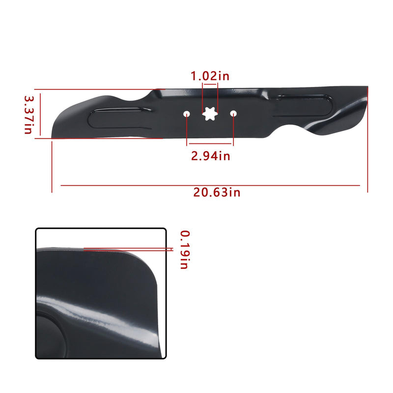 DURAFORCE 3 Pack Mulching High Lift Blade For Cub Cadet 490-110-C187 742P05620 742-05620