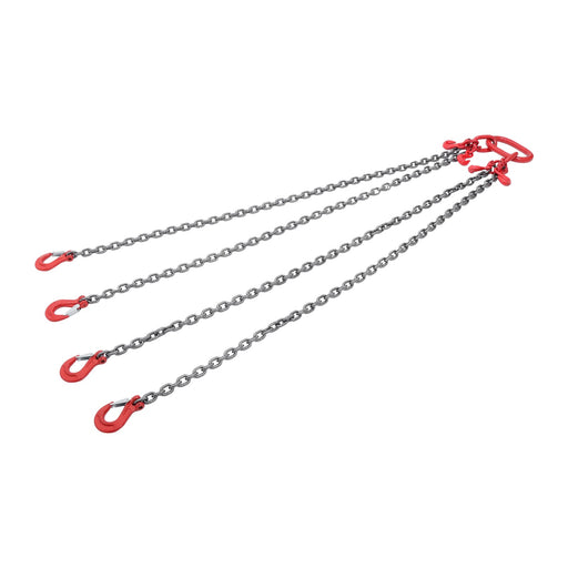 DURAFORCE 5/16" x 5' Chain Sling 11000 lbs 4 Legs G80 Lifting Chain with Grab Hooks