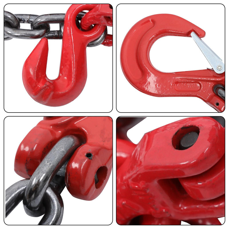 DURAFORCE 5/16" x 5' Chain Sling 11000 lbs 4 Legs G80 Lifting Chain with Grab Hooks