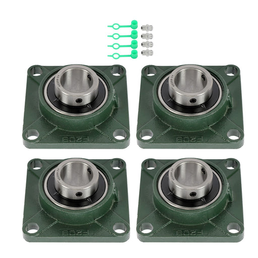 DURAFORCE 4PCS UCF208-24 Pillow Block Bearing 4-Bolt Self-Aligning 1-1/2" Bore Solid Base