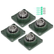 DURAFORCE 4PCS UCF208-24 Pillow Block Bearing 4-Bolt Self-Aligning 1-1/2" Bore Solid Base