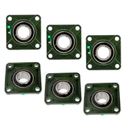 DURAFORCE Self Alignment UCF209-28 Pillow Block Bearing With 1 3/4" Bore Solid Base 6PCS