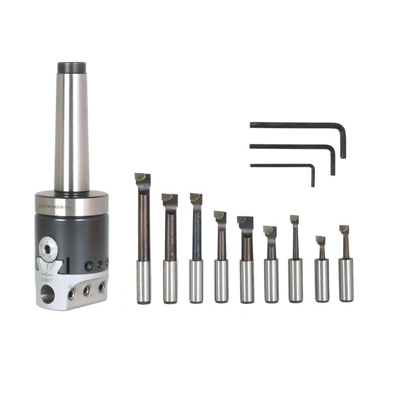 DURAFORCE Boring Head Boring Tool Set (2 Inch Head & MT3 & 1/2 Inch)