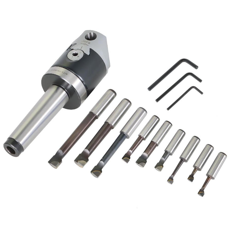 DURAFORCE Boring Head Boring Tool Set (2 Inch Head & MT3 & 1/2 Inch)