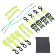 DURAFORCE Ratchet Straps (4 Pack) - 5208 lbs Break Strength 1.6"x8' Green Tie Down Straps