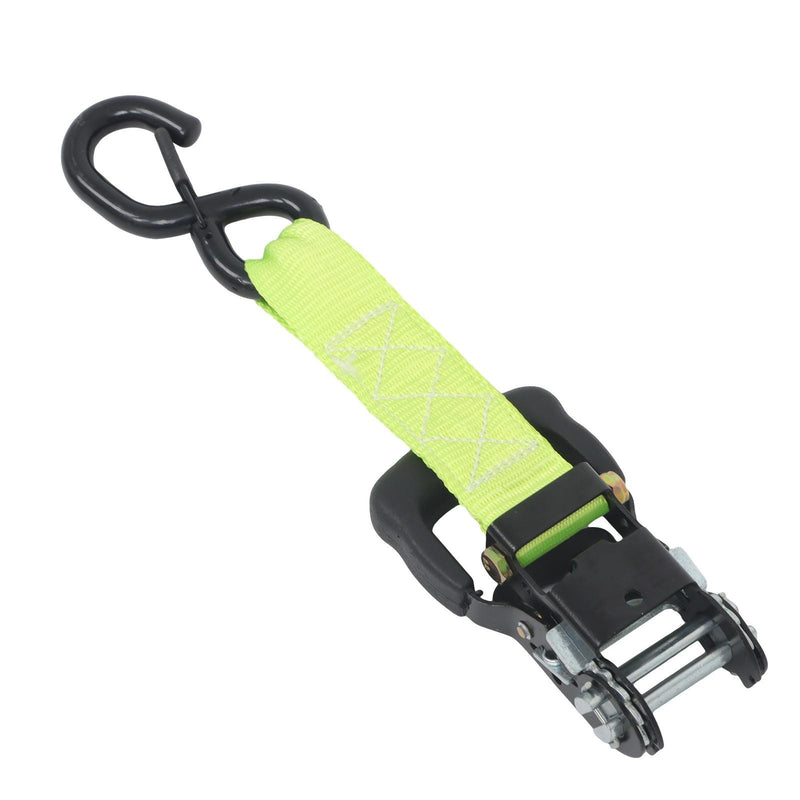 DURAFORCE Ratchet Straps (4 Pack) - 5208 lbs Break Strength 1.6"x8' Green Tie Down Straps