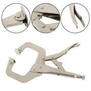 DURAFORCE 10 Pcs 11" Adjustable Locking C-Clamp Pliers Grip With Swivel Pad Vise Jaws