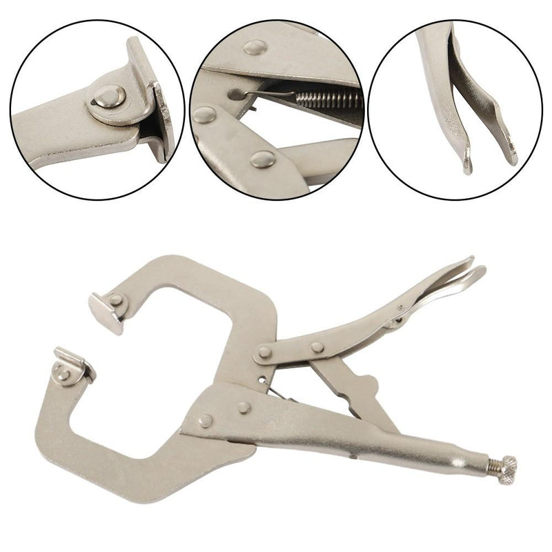 DURAFORCE 10 Pcs 11" Adjustable Locking C-Clamp Pliers Grip With Swivel Pad Vise Jaws