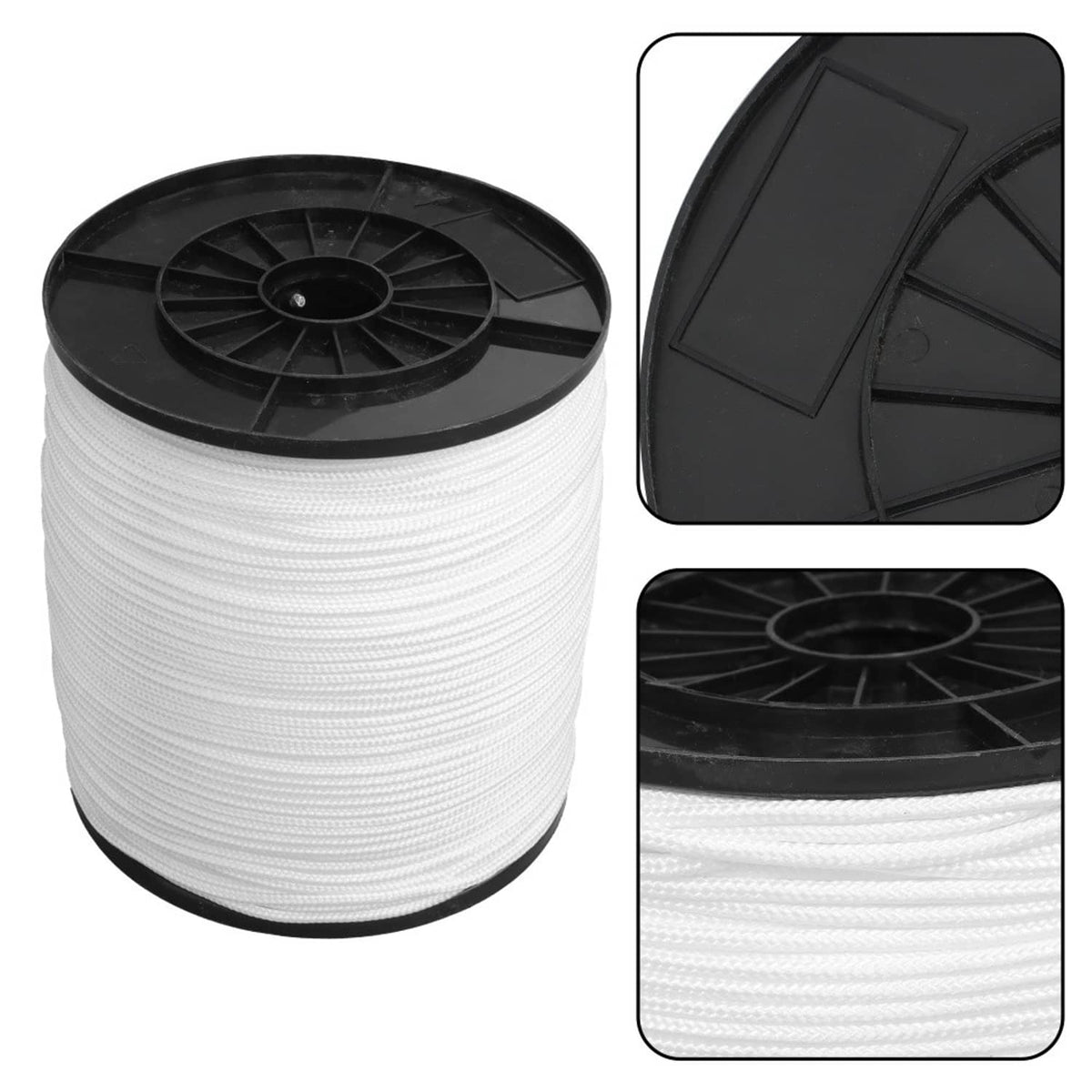 3/16 Inch Nylon Rope 1000 Foot Spool 100% Nylon Solid Braid Rope Dyeab ...