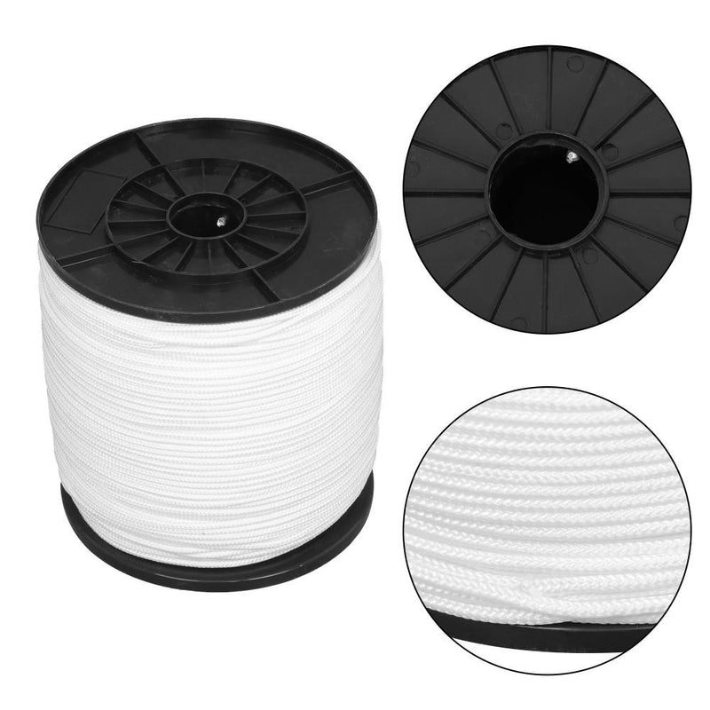 DURAFORCE 3/16 Inch Nylon Rope 1000 Foot Spool 100% Nylon Solid Braid Rope Dyeable White