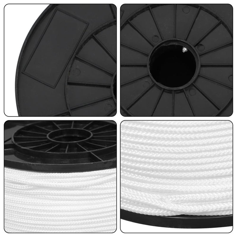 DURAFORCE 3/16 Inch Nylon Rope 1000 Foot Spool 100% Nylon Solid Braid Rope Dyeable White
