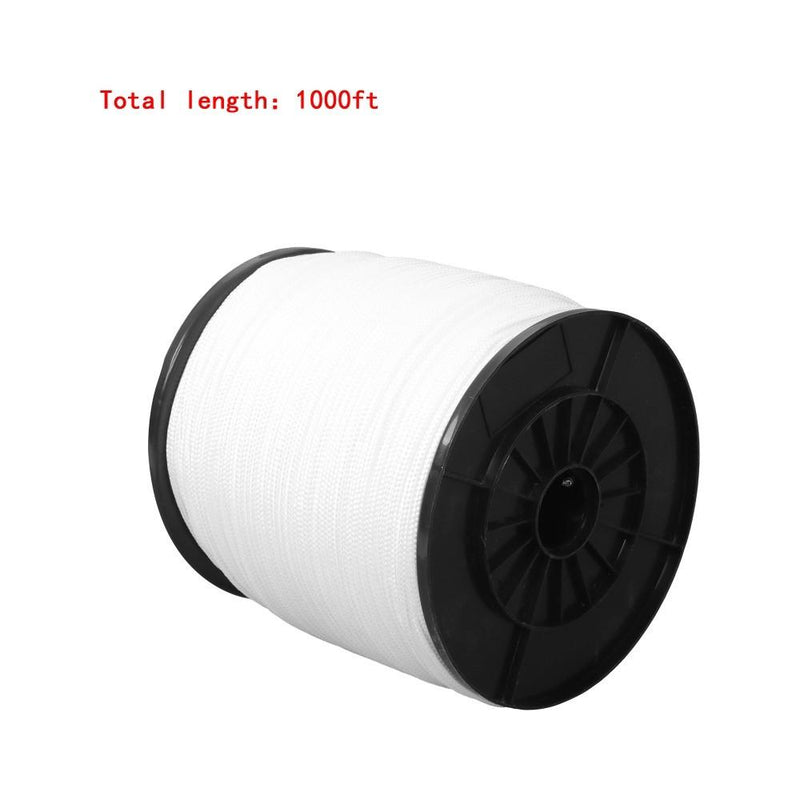 DURAFORCE 3/16 Inch Nylon Rope 1000 Foot Spool 100% Nylon Solid Braid Rope Dyeable White