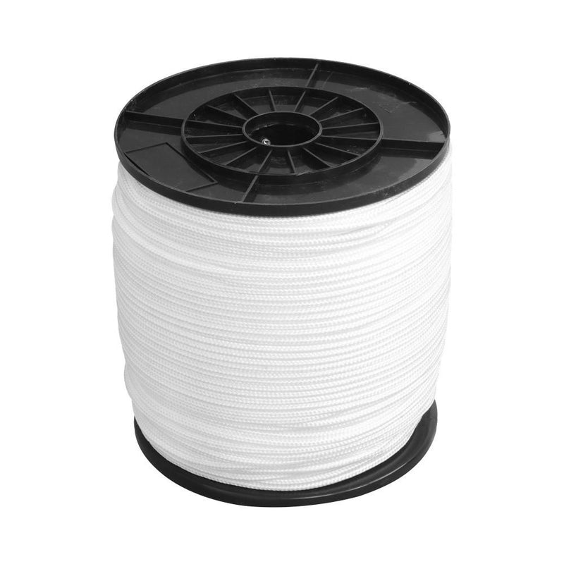 DURAFORCE 3/16 Inch Nylon Rope 1000 Foot Spool 100% Nylon Solid Braid Rope Dyeable White