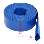 DURAFORCE 3" x 100 ft Pool Backwash Hose Blue PVC Lay Flat Water Discharge Pump Hoses