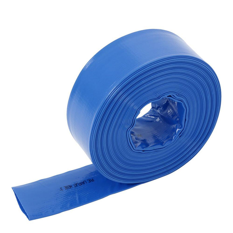 DURAFORCE 3" x 100 ft Pool Backwash Hose Blue PVC Lay Flat Water Discharge Pump Hoses