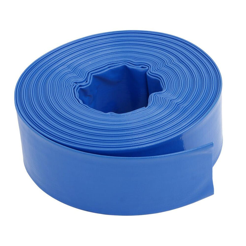 DURAFORCE 3" x 100 ft Pool Backwash Hose Blue PVC Lay Flat Water Discharge Pump Hoses