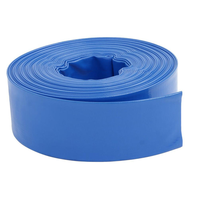 DURAFORCE 3" x 100 ft Pool Backwash Hose Blue PVC Lay Flat Water Discharge Pump Hoses