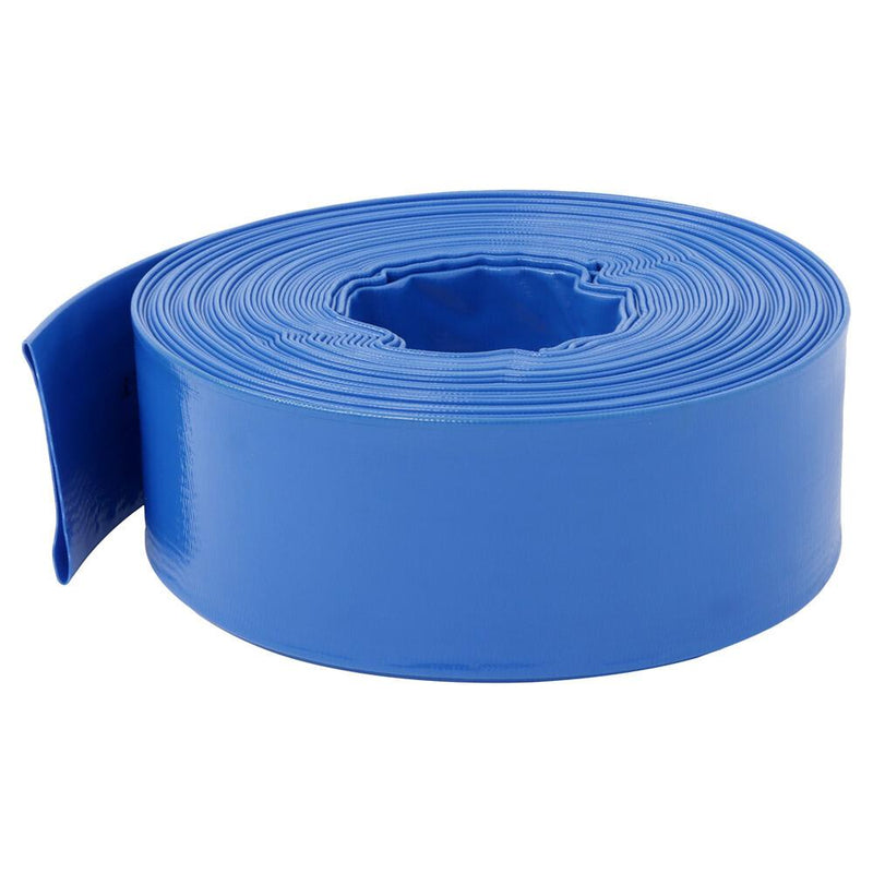 DURAFORCE 3" x 100 ft Pool Backwash Hose Blue PVC Lay Flat Water Discharge Pump Hoses