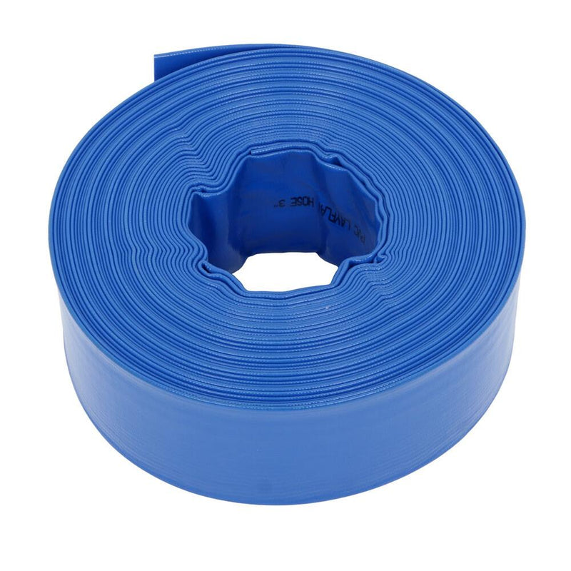 DURAFORCE 3" x 100 ft Pool Backwash Hose Blue PVC Lay Flat Water Discharge Pump Hoses