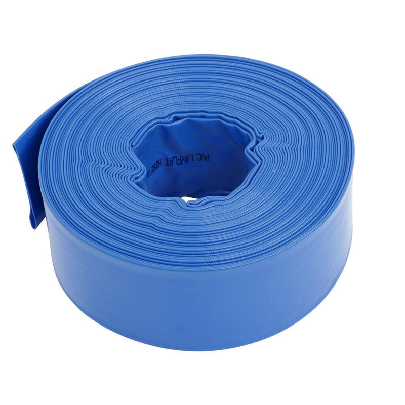 DURAFORCE 3" x 100 ft Pool Backwash Hose Blue PVC Lay Flat Water Discharge Pump Hoses