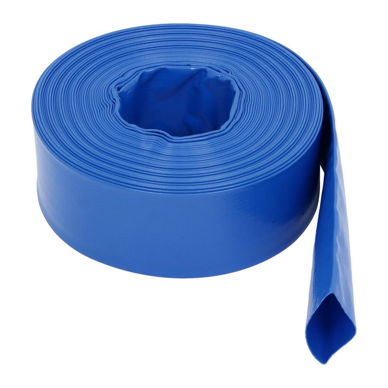DURAFORCE 3" x 100 ft Pool Backwash Hose Blue PVC Lay Flat Water Discharge Pump Hoses