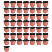 DURAFORCE Garden Flower Nursery 50 PCS Plastic Pots Seedlings Pot Plant Container Seed