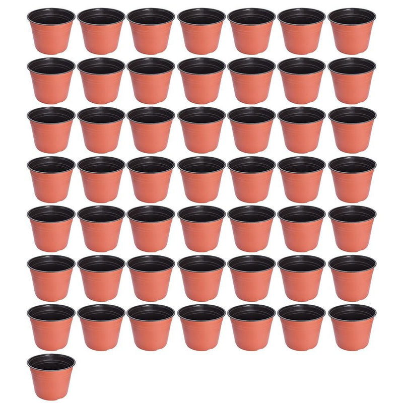 DURAFORCE Garden Flower Nursery 50 PCS Plastic Pots Seedlings Pot Plant Container Seed