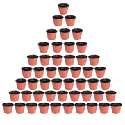 DURAFORCE Garden Flower Nursery 50 PCS Plastic Pots Seedlings Pot Plant Container Seed